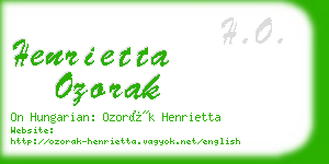 henrietta ozorak business card